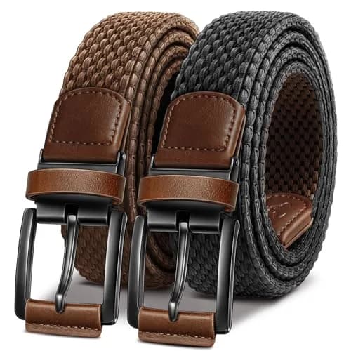 BULLIANT Reversible Stretch Braided Web Belt 1 3/8" | Modern Casual Style for Men thumbnail 1