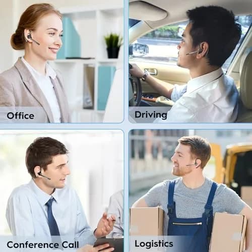 New Bee M51 Bluetooth Headset 2-Pack | Dual Mic Noise Cancelling Wireless Earpiece with 500mAh Charging Case thumbnail 7