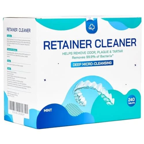 YKL Retainer & Denture Cleaner Tablets 240 Count (8 Months Supply) | Dental Aligner, Mouth Guard, False Teeth Cleaning thumbnail 1