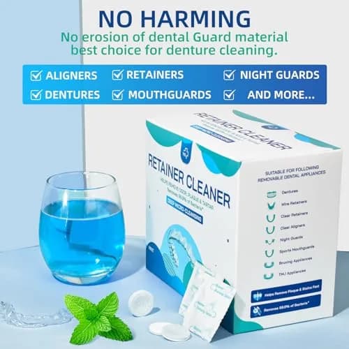 YKL Retainer & Denture Cleaner Tablets 240 Count (8 Months Supply) | Dental Aligner, Mouth Guard, False Teeth Cleaning thumbnail 5