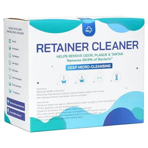 YKL Retainer & Denture Cleaner Tablets 240 Count (8 Months Supply) | Dental Aligner, Mouth Guard, False Teeth Cleaning thumbnail 2