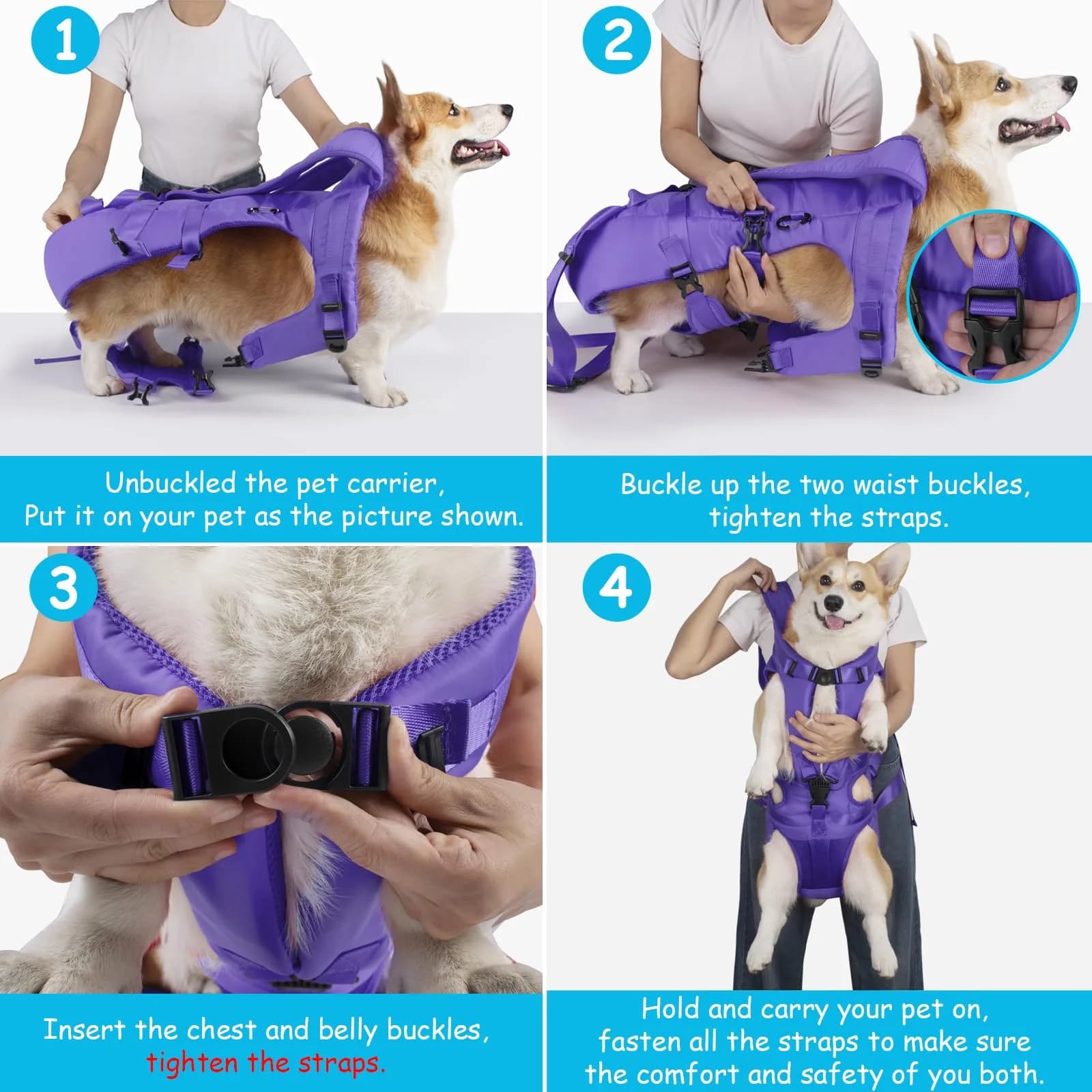 PetBonus Purple Small Dog Carrier Backpack | Hands-Free Hiking Cycling Travel - view 4