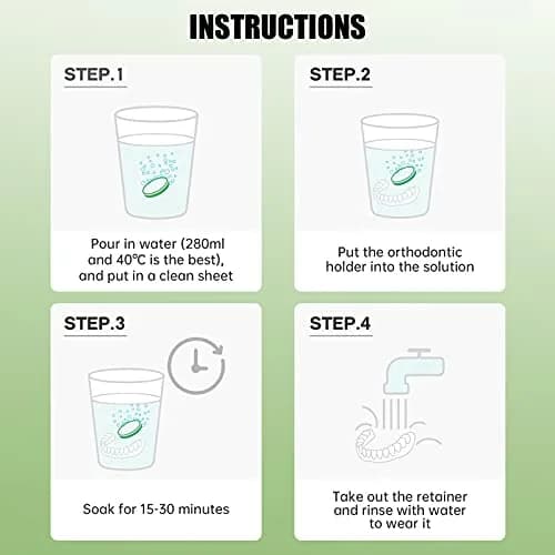 YKL Retainer Cleaner & Denture Cleaning Tablets Fresh Apple Flavor 120 Count (3.99 oz) | Cleans Mouth Guards & Invisalign thumbnail 6