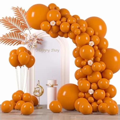 Voircoloria Burnt Orange Balloons 130pcs Assorted Sizes Pack | Retro Orange Balloon Garland Kit for Party Decorations - main product image