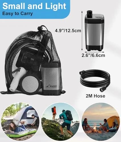 WADEO Portable Camping Shower with Digital Display & 6000mAh Battery | 5 L/min Flow Rate thumbnail 6
