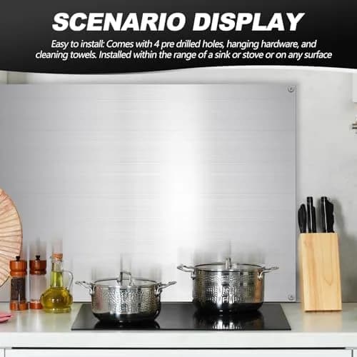 Yaocom Stainless Steel Backsplash 24x30 Inch | Protects Walls from Splatter thumbnail 7
