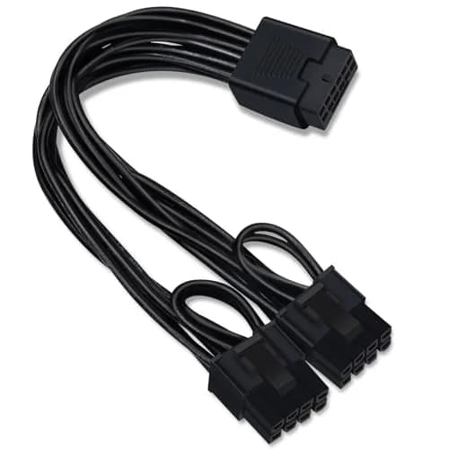 COMeap 16 Pin to Dual 8 Pin PCIe Conversion Cable 18cm (7in) | Powers GPUs with 12VHPWR PSU Ports thumbnail 1