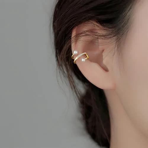 KummerSaprk Ear Cuffs Non Piercing Chunky Gold Fake Earrings Adjustable | Trendy Jewelry for Women thumbnail 3