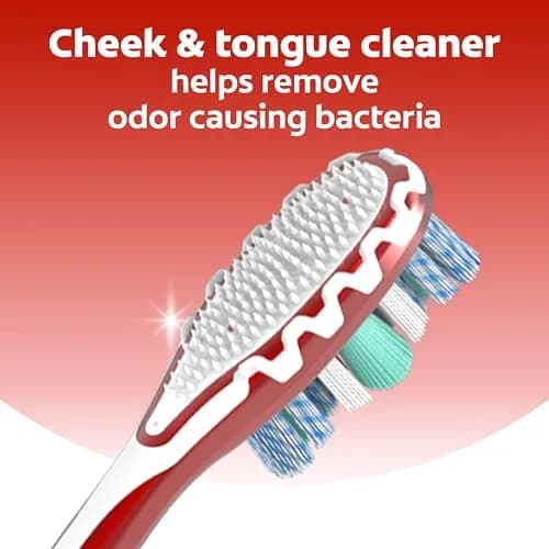 Colgate 360 Advanced Whitening Medium Toothbrush Pack, 4 Count | Spiral Bristles for Deep Clean thumbnail 4
