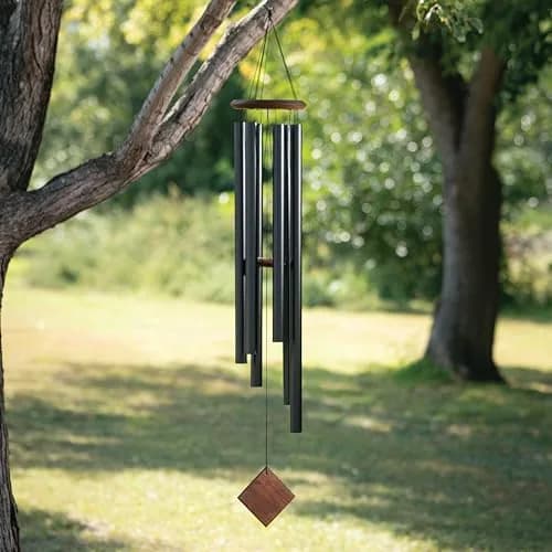 Woodstock Chimes Neptune Wind Chime 54" Large Black Deep Tone Sound for Outdoor Garden Patio Porch Decor thumbnail 1