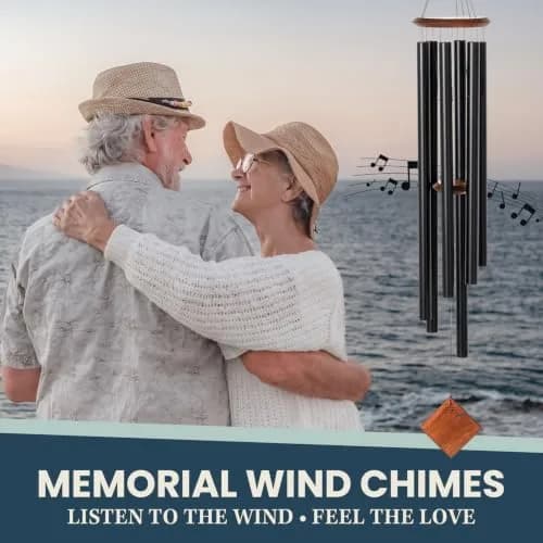 Woodstock Chimes Neptune Wind Chime 54" Large Black Deep Tone Sound for Outdoor Garden Patio Porch Decor thumbnail 4