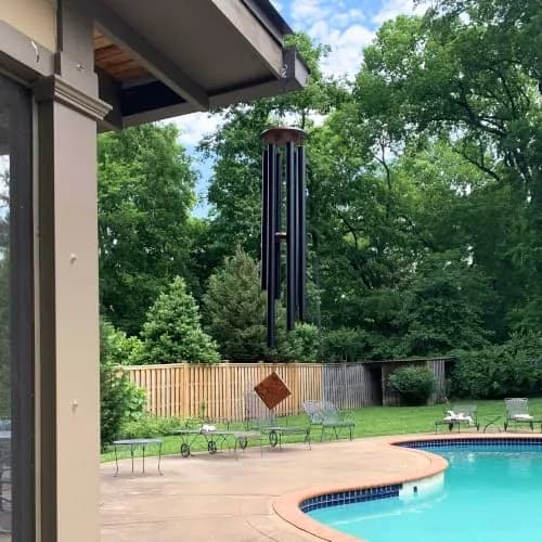 Woodstock Chimes Neptune Wind Chime 54" Large Black Deep Tone Sound for Outdoor Garden Patio Porch Decor thumbnail 8