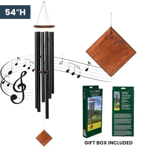 Woodstock Chimes Neptune Wind Chime 54" Large Black Deep Tone Sound for Outdoor Garden Patio Porch Decor thumbnail 2