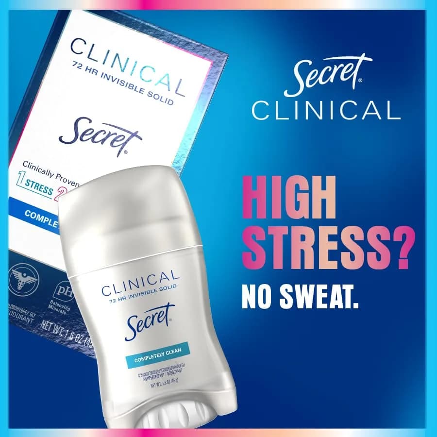 Secret Clinical Strength Antiperspirant Deodorant for Women, Cool Waterlily, 77ml (2.6 oz) | 72hr Stress, Heat & Activity Sweat Protection thumbnail 7