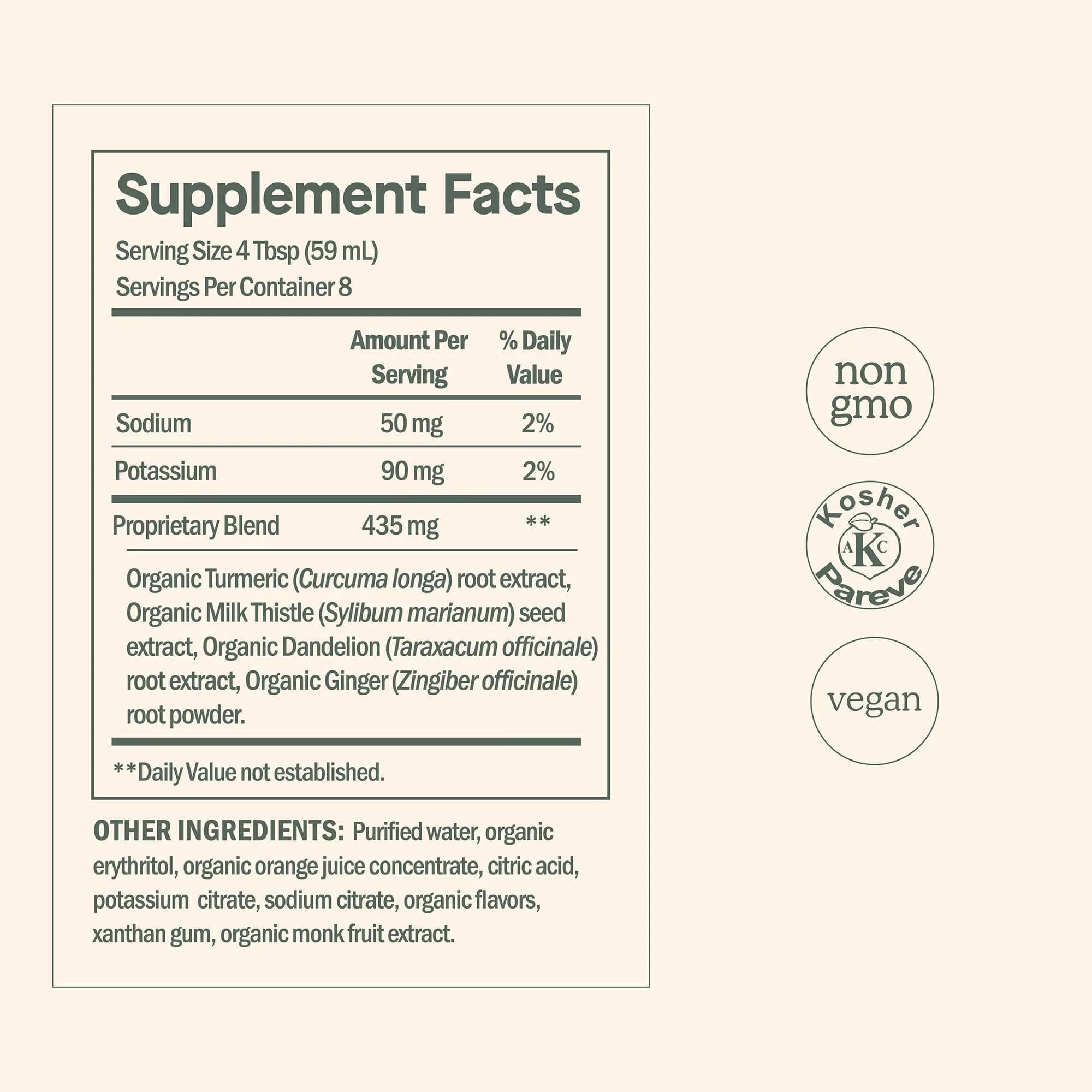 Dose for Your Liver Orange 16oz Herbal Supplement | Organic Milk Thistle, Turmeric, Dandelion, Ginger for Liver Cleanse & Detox - view 5