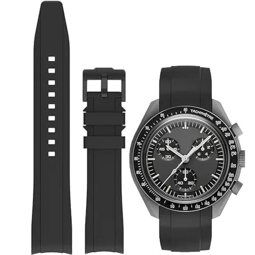 Niziruoup Watch Band for Omega Swatch Rolex 22mm | Curved No Gap Silicone Rubber Strap - main product image