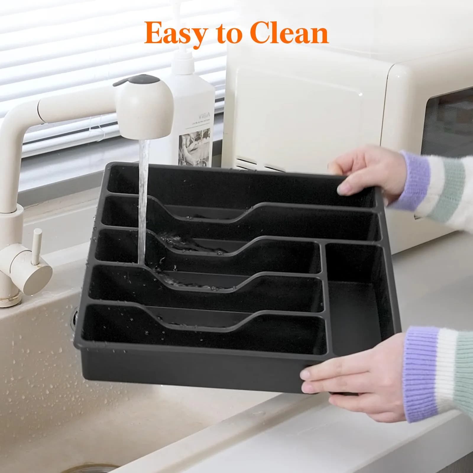 Lifewit Silverware Organizer with Lid, 12.6x11.8, Dust-Free Storage, BPA-Free, Modern Design thumbnail 9