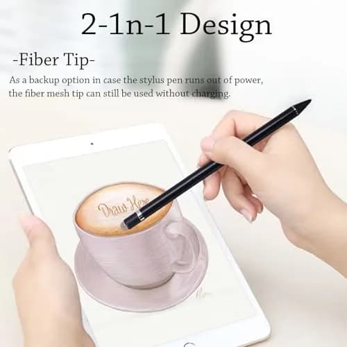 DOGAIN Black Stylus Pen for iOS & Android Touch Screens | 1.45mm Fine Point Rechargeable Stylus Pen for iPad/iPhone/Android/Tablet/Switch thumbnail 4