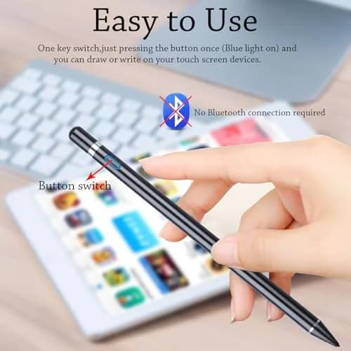 DOGAIN Black Stylus Pen for iOS & Android Touch Screens | 1.45mm Fine Point Rechargeable Stylus Pen for iPad/iPhone/Android/Tablet/Switch thumbnail 6