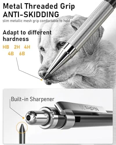 Nicpro 34PCS Black Art Mechanical Pencils Set, Metal Automatic Pencil 0.3, 0.5, 0.7, 0.9 mm & 2PCS 2mm Lead Holder | Sketching Drawing thumbnail 2