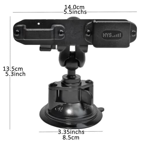 HYS Suction Cup Car Mount for Walkie Talkie HT & Remote Mic | Universal Hands-Free Radio Holder thumbnail 2