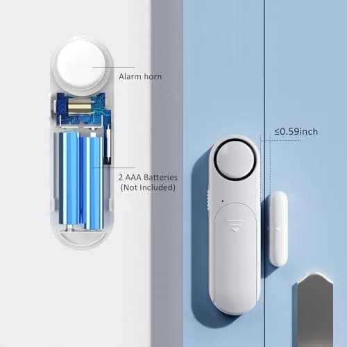METAK 2-Pack Door and Window Alarm with Remote | Loud 120dB Alerts for Home Security thumbnail 4
