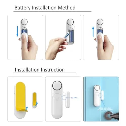 METAK 2-Pack Door and Window Alarm with Remote | Loud 120dB Alerts for Home Security thumbnail 7