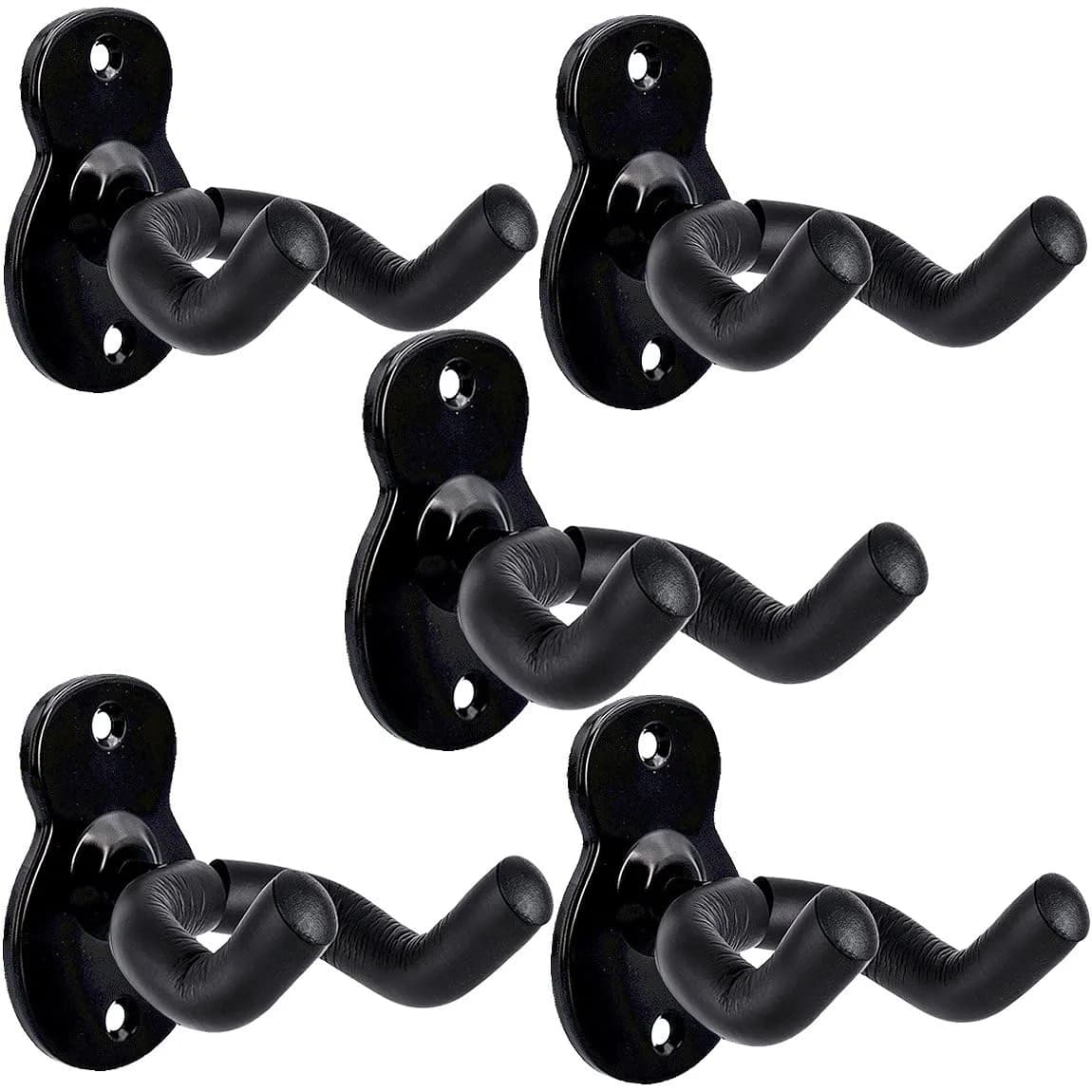 Sound harbor Guitar Wall Mount 5 Pack | Steel & Soft Padding, Holds 27.2 kg (60 lb)