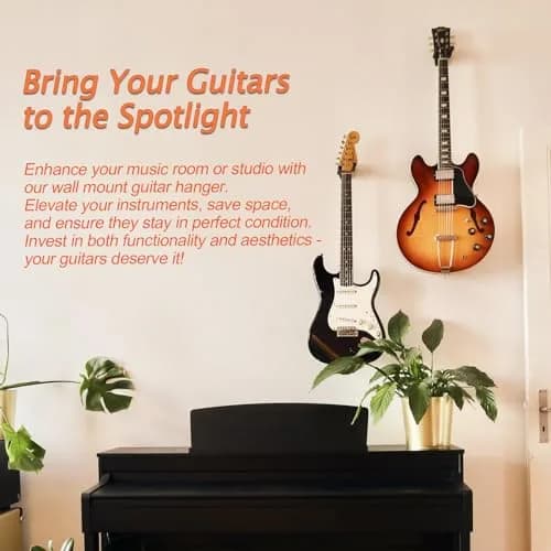 Sound harbor Guitar Wall Mount 5 Pack | Steel & Soft Padding, Holds 27.2 kg (60 lb) thumbnail 6