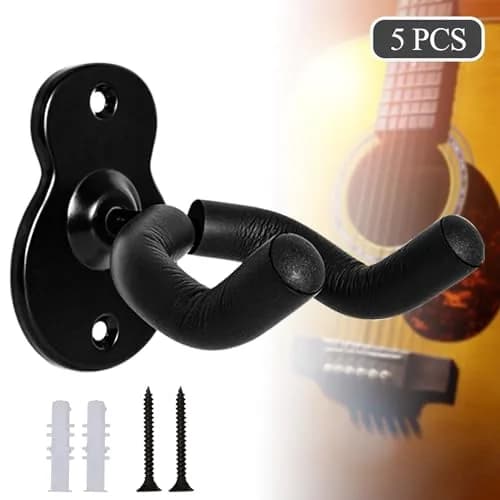 Sound harbor Guitar Wall Mount 5 Pack | Steel & Soft Padding, Holds 27.2 kg (60 lb) thumbnail 2