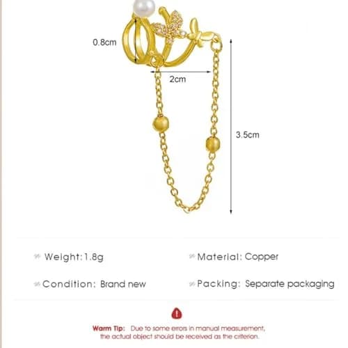 KummerSaprk Gold Ear Cuffs Non Piercing Trendy Jewelry Adjustable | Elegant Clip Earrings for Women thumbnail 6
