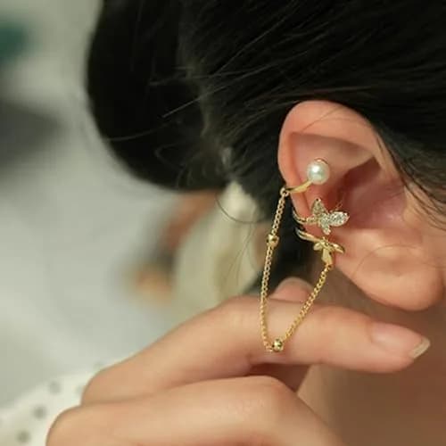 KummerSaprk Gold Ear Cuffs Non Piercing Trendy Jewelry Adjustable | Elegant Clip Earrings for Women thumbnail 2