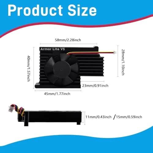 GeeekPi Active Cooler for Raspberry Pi 5, Armor Lite V5 Cooler Aluminum Heatsink & Fan 4GB/8GB | Supports PWM Speed Control thumbnail 4