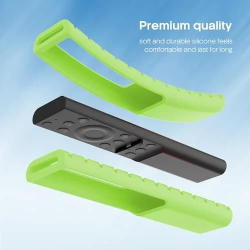 JCMOYUTY GLOW GREEN Silicone Remote Cover for Samsung Soundbar, Full Coverage, Glow in Dark, Drop-Proof, Pet & Kid Safe | AH81-15047A thumbnail 5