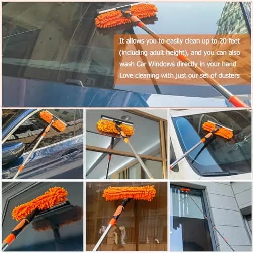 Tockrop High Reach Dusting Kit with 14 ft Extension Pole & 3 Duster Heads | Cleans Up to 20 ft High thumbnail 4