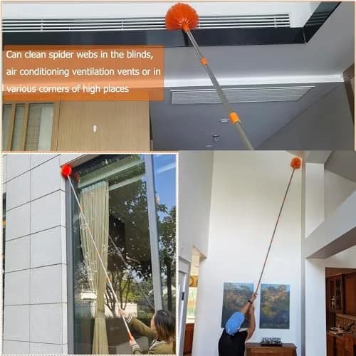 Tockrop High Reach Dusting Kit with 14 ft Extension Pole & 3 Duster Heads | Cleans Up to 20 ft High thumbnail 5