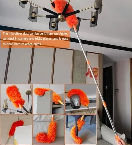 Tockrop High Reach Dusting Kit with 14 ft Extension Pole & 3 Duster Heads | Cleans Up to 20 ft High thumbnail 3