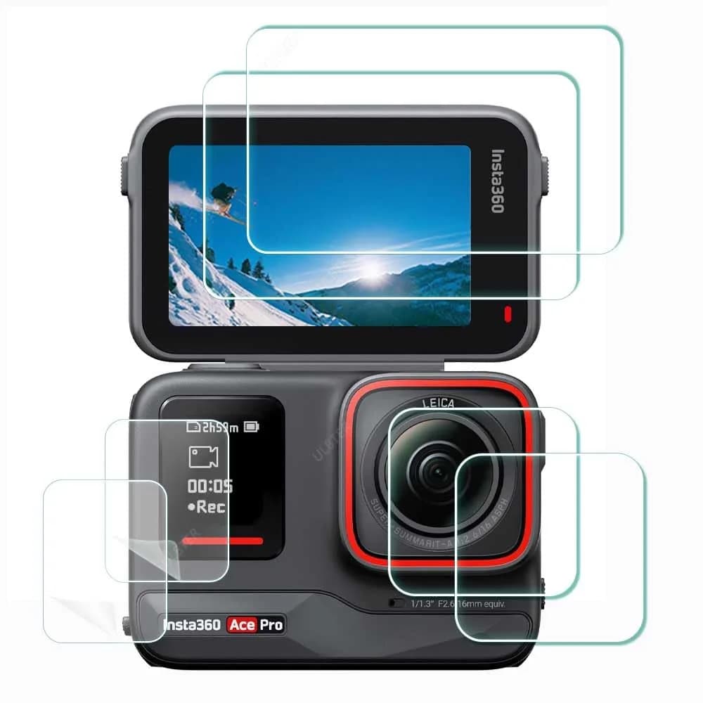 ULBTER Screen Protector for Insta360 Ace Pro Camera 6 Pcs | Anti-Scratch 9H Tempered Glass, HD Clarity