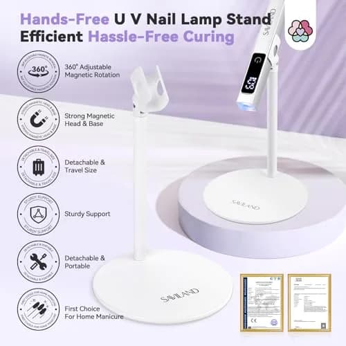 SAVILAND 360° Adjustable Magnetic UV Nail Lamp Stand | Hands-Free Curing for Gel Nails thumbnail 3