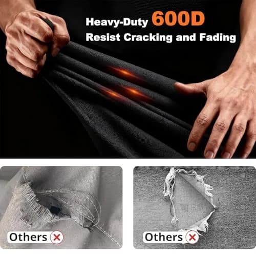 Blackhoso Heavy Duty Grill Cover for Weber Genesis 300 Series & 2022 Genesis 300 Grills, 63"W x 25.6"D x 43"H thumbnail 7