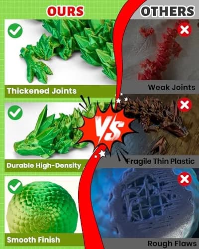 TBOLINE 12" Articulated Crystal Dragon Egg Toy | Laser Yellow Green PLA, Non-Toxic, ASTM-Tested thumbnail 7