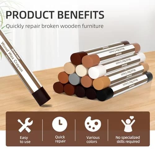 Boncart Wood Filler Sticks 12 Colors | Repair Scratches, Scuffs, Cracks, and Nail Holes on Wood Furniture, Floors, Cabinets, Tables, and Doors thumbnail 5