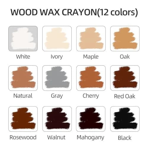 Boncart Wood Filler Sticks 12 Colors | Repair Scratches, Scuffs, Cracks, and Nail Holes on Wood Furniture, Floors, Cabinets, Tables, and Doors thumbnail 2