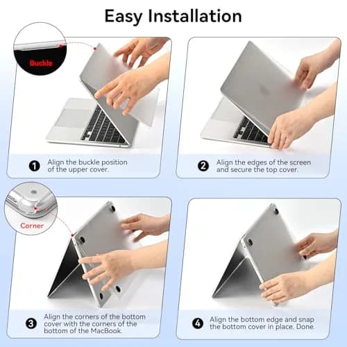 EooCoo Case for MacBook Air 13.6 Inch | Matte Clear, Slim & Protective (70-120 chars) thumbnail 8