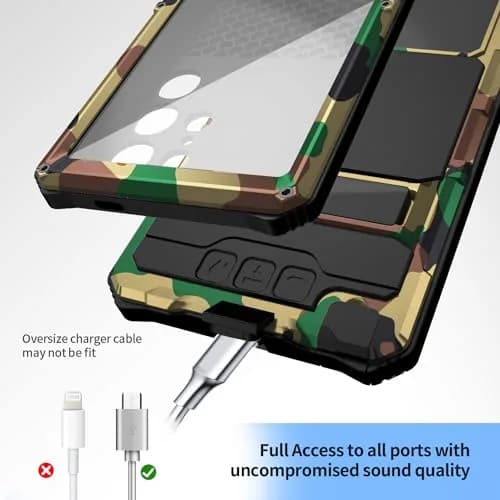 Lunivop Heavy Duty Camouflage Case for Samsung Galaxy S23 Ultra 5G (6.8 Inch) | Military Grade Protection with Kickstand & Screen Protector thumbnail 5