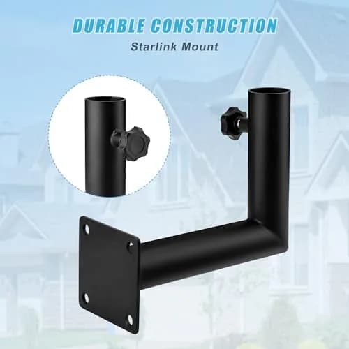 Arinster Starlink Short Wall Mount Kit for Gen 2 Dish | 1.05 kg (2.3 lb) Steel Bracket thumbnail 2