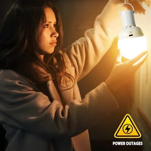 LOCZAR Rechargeable LED Light Bulb with Remote | Battery Operated, Dimmable, Warm White 3000K, E26 Base, Power Outage Ready thumbnail 9