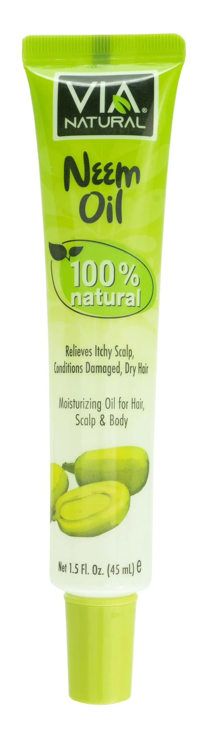 Via Natural Neem Oil 1.5 Fl Oz | Moisturizing Skin & Hair Care Oil — 1.5 Fl Oz
