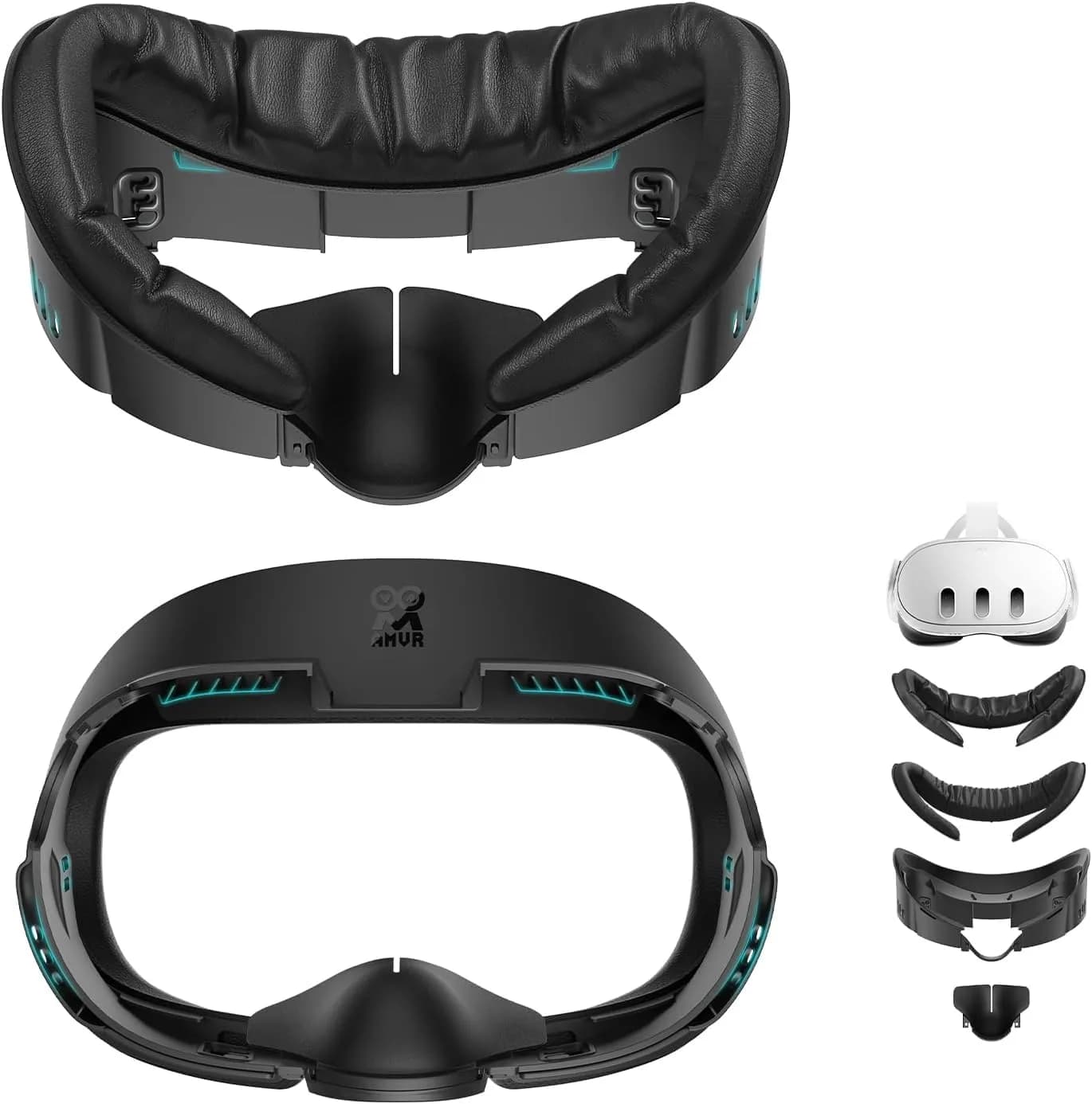 AMVR FC1 Facial Interface for Meta Quest 3 — PU Leather & Ice Silk Pad | 110° FOV Upgrade - main product image