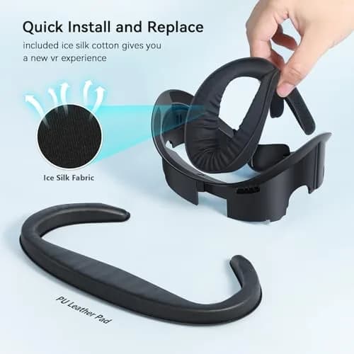 AMVR FC1 Facial Interface for Meta Quest 3 — PU Leather & Ice Silk Pad | 110° FOV Upgrade thumbnail 5